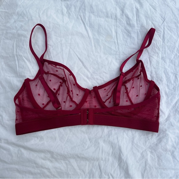 Knotty Knickers The Blushing Rose Sheer Polkadot Bralette, M - Picture 7 of 12